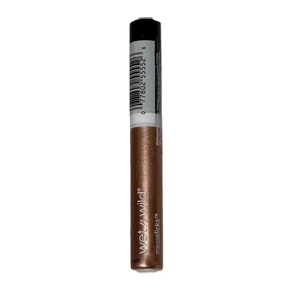 Wet n‎ Wild MegaSlicks Lip Gloss Rose Gold Shimmer Metallic 555B New Sealed Sexy